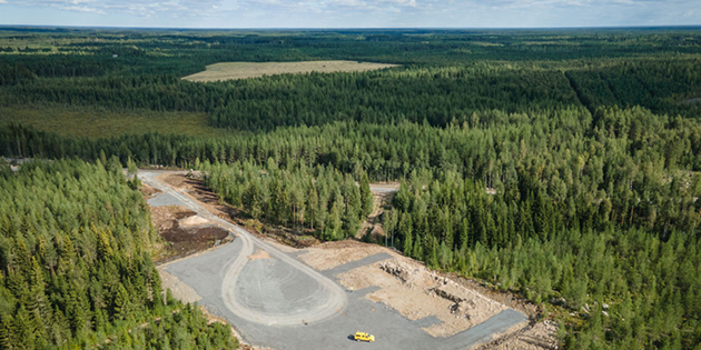 Luftbild einer Erdbaustelle