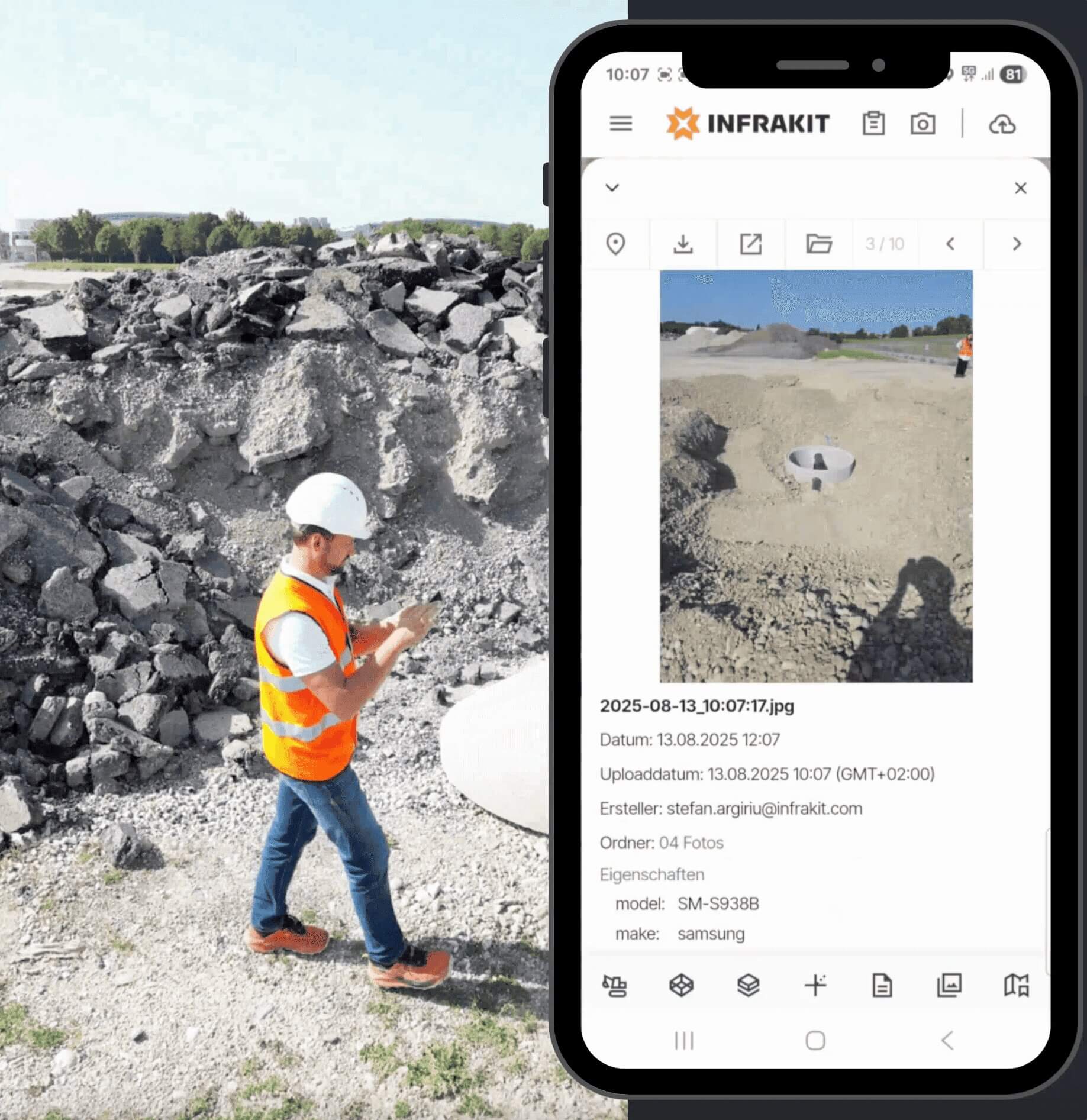 Infrakit site overview with real-time data